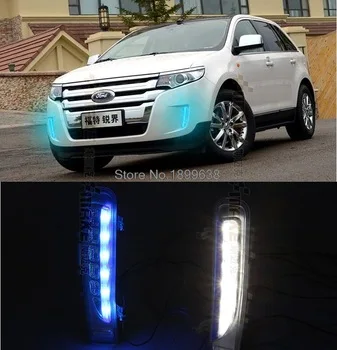 Hight quality ultra bright and Waterproof 12V Car DRL Daytime running lights white and blue For Ford Edge 2011 2012