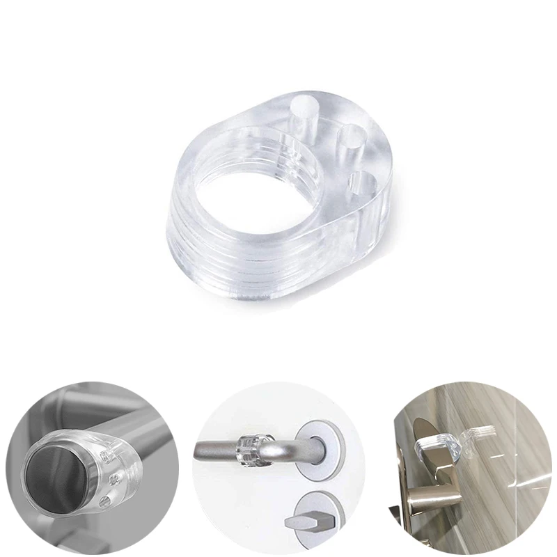 1PC Door Stopper Wall Protection Handle Anti-Collision Bumper Buffer O Type Transparent Wall Protectors Kitchen Bedroom