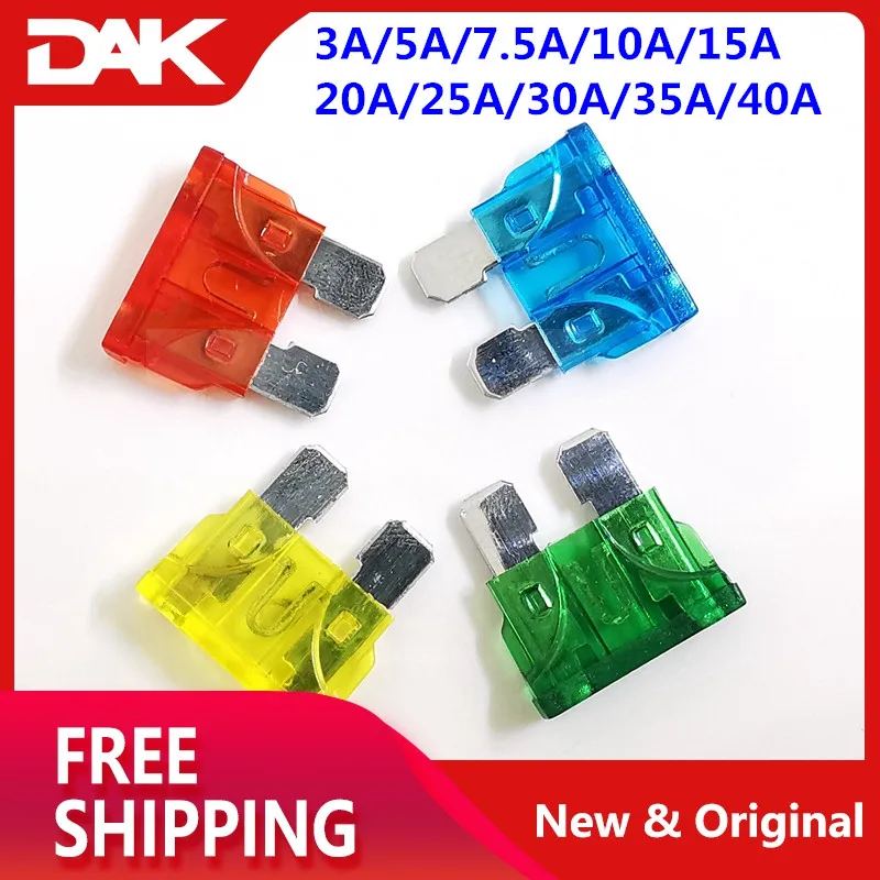 

100PCS Mini Size kit Blade fuse Automobile Car fuse Include Ampere : 3A/5A/7.5A/10A/15A/20A/25A/30A/35A/40A Each 10 pieces