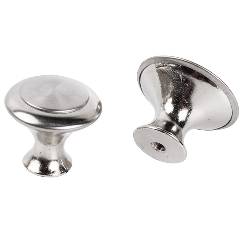 

Hot 50Pcs Kitchen Cupboard Drawer Handles Knobs Cupboard Knobs with Screw Wardrobe Handle Round Stainless Steel Furniture Hardwa