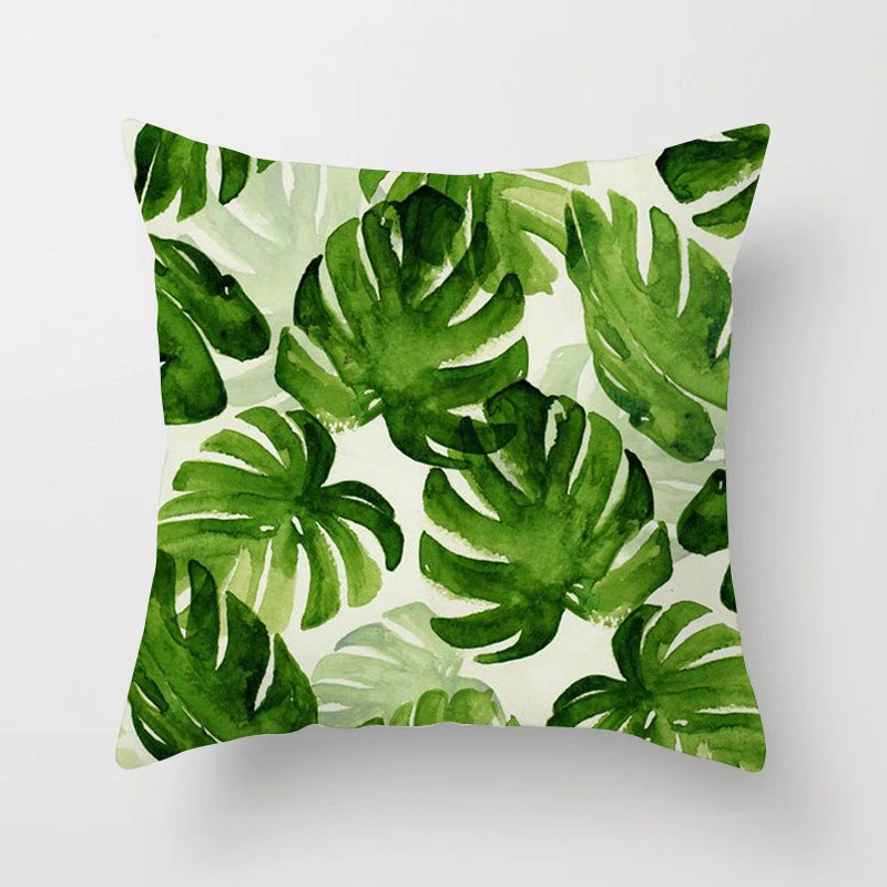 H43c972312e434030bbff772f30f894b36 Tropical Plants Pattern Decorative Cushions Pillowcase Polyester Cushion Cover Throw Pillow Sofa Decoration Pillowcover 40506