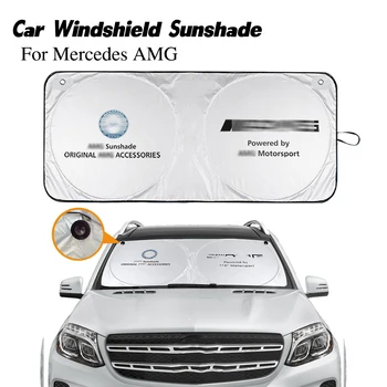 

Car front windshield sunshade logo parasol coche with Sucker sun cover visor protector shade emblem for Mercedes benz CL CLK SLK