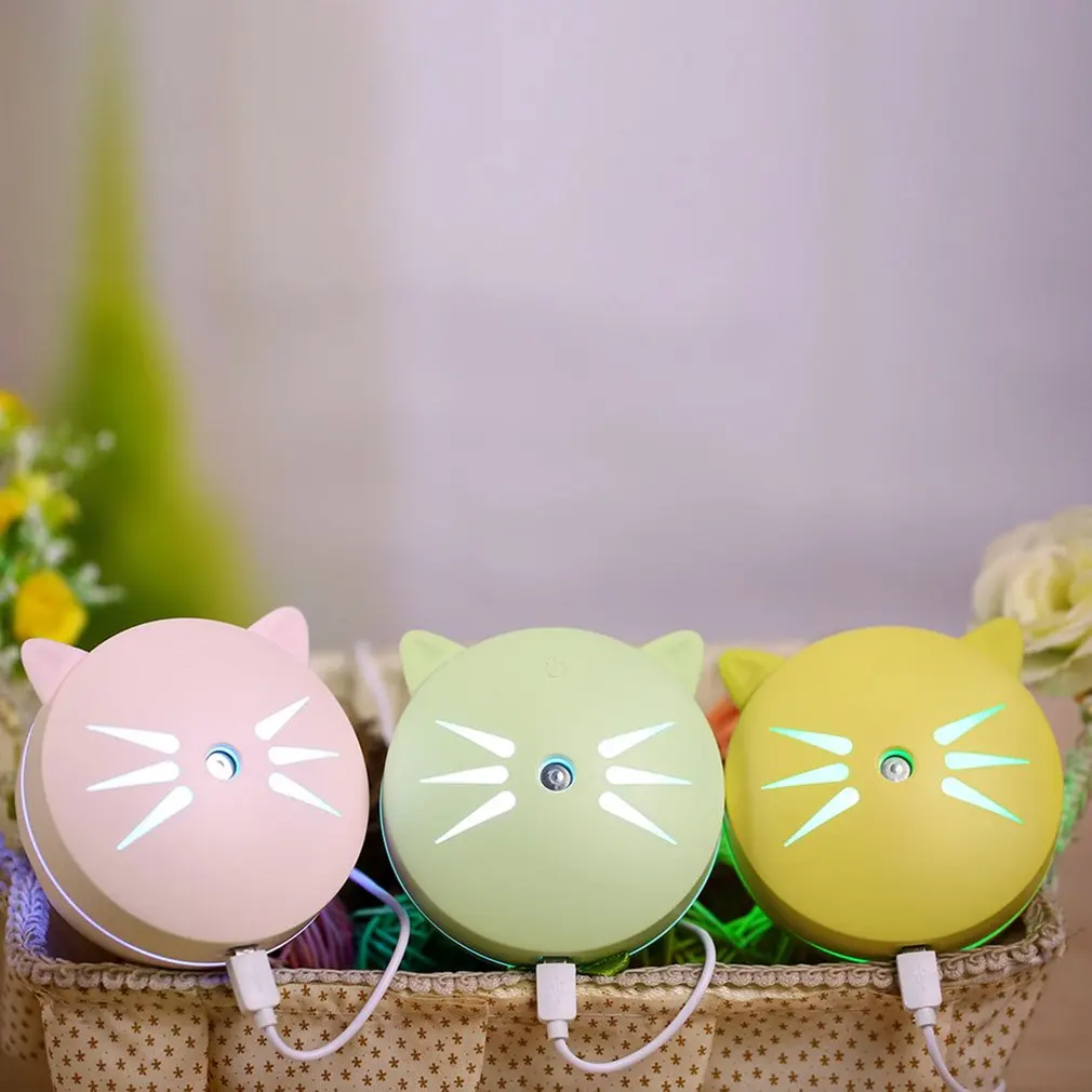 Essential Oil Diffuser Mini Ultrasonic Cat humidifier LED Night Light USB Aromatherapy Fogger humidifiers Facial Care Tools