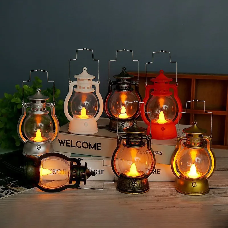 Halloween LED Retro Lantern Oil Lamp Party Decoration Hanging Ornaments Night Light for Festival Bar Home Decor | Дом и сад