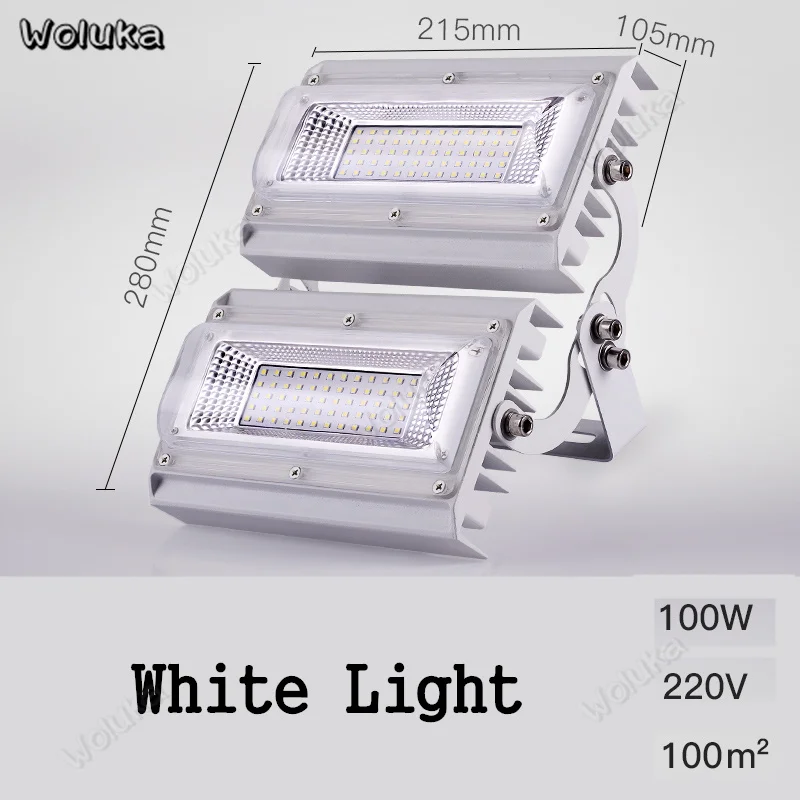 100W White light Прожектор светодиодный 100 Вт водонепроницаемый рекламный знак Выделите садовый растительный фонарь уличного освещения квадратный прожектор CD50 W01 - Цвет: 100W White light