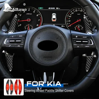 

AIRSPEED Real Carbon Fiber for KIA Stinger CK 2017 2018 2019 Accessories Car Steering Wheel Paddle Blade Shifter Cover Sticker