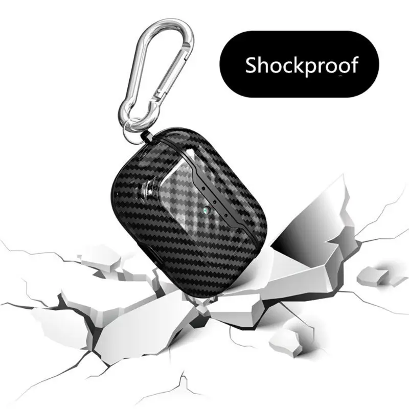 Для AirPods Pro Чехол из углеродного волокна личи зернистое противоударное покрытие