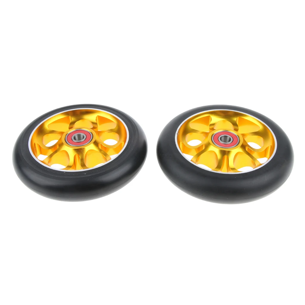 2pcs 110mm Pro Stunt Scooter Replacement Wheels with ABEC-9 Bearings