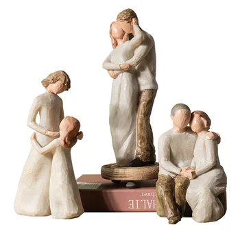 

Happiness Family Statue Home Decoration Ornaments Abstract Lover Crafts Miniature Model Decoration Furnishings Birthday Gifts