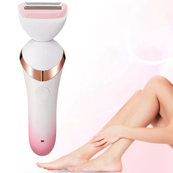 

EU Plug Women's Razor Multi-Function Waterproof Rechargeable Electric Shaver with Bikini Trimmer Facial Cleansing Brush and Faci