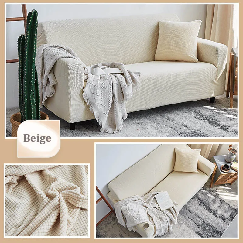 

1/2 pieces Sofa Cover White Couch Cover Elastic Sofa Covers for Living Room Pets Stretch L Shaped Chaise Longue Sofa Cover
