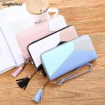 

Wallets Women Patch Designs Zippers Long-style Card Holder Interior Zipper Pocket Korean Chic Elegant Female Purse Ins BF Daily