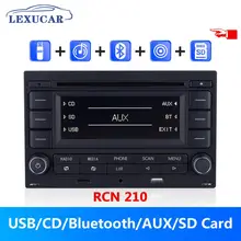 Lexucar rcn210 rádio do carro leitor de cd bluetooth usb mp3 aux com tela cartão sd para vw polo 9n golf jetta mk4 passat b5 31g035185
