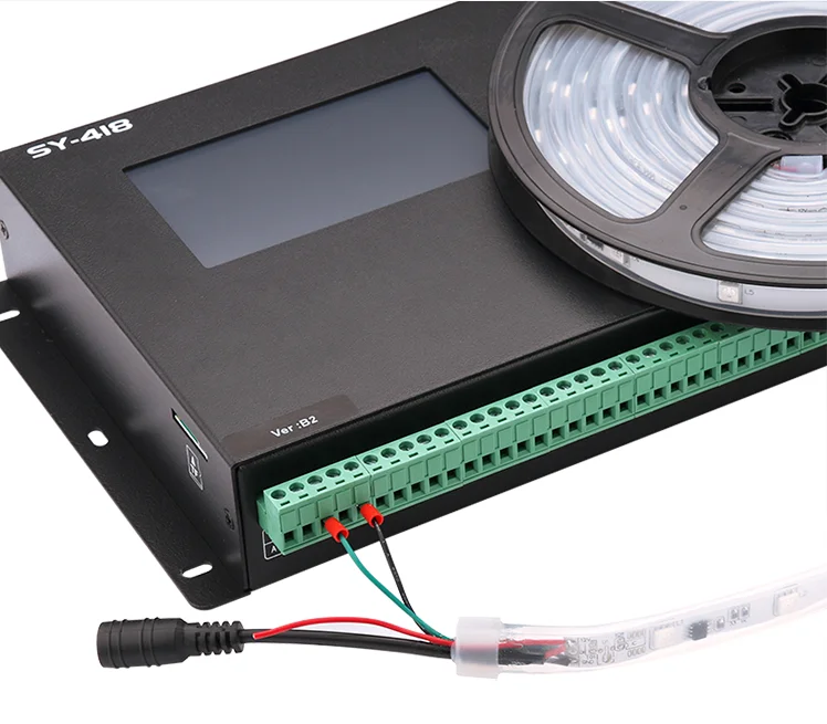 SY-418-B2 Screen Touch Musical Controller DMX to SPI AC100V- 240V 8 channels DMX512 Programmable Digital Led Controller