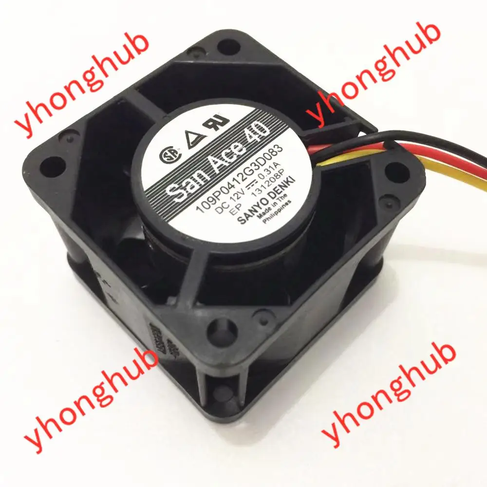 Sanyo Denki 109P0412G3D083 DC 12V 0.31A 40x40x28 мм 3-Провода Сервер вентилятор охлаждения | Компьютеры