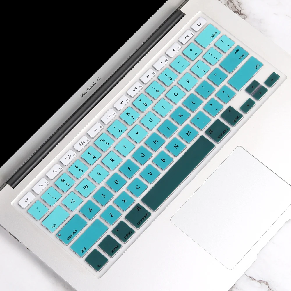 

Gradient Colorful Silicone Keyboard Cover Skin Film Protector for MacBook Air Pro Retina 13.3 15.4 inch US Enter English Version