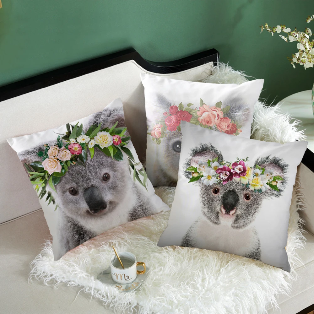 Nanacoba Милая Подушка с коалой крышкой Мультяшные животные коала наволочки для