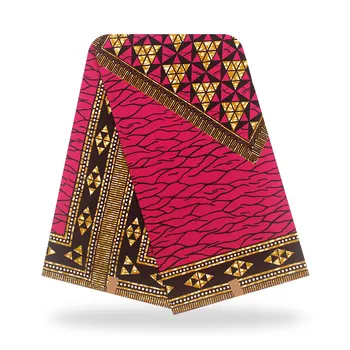 

Pretty Fuchsia With Printed Wax Material African Real Cotton Ankara Wax Fabric For Clothing SWV641(6Yards/lot)