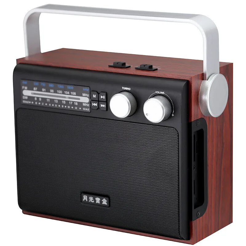 

ZycBeautiful for FM AM SW Retro radio Aux SD TF Card stereo sound 6W Bluetooth speaker
