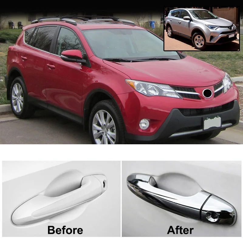 Для Toyota Rav4 2013 дверная ручка крышка Накладка молдинг отделка накладной протектор стиль