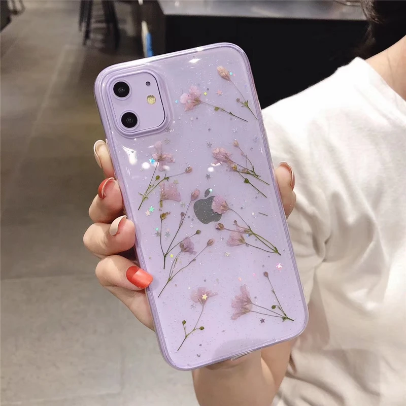 Чехол с разноцветными цветами и блестками для iphone 11 11Pro Max 8 7 Plus 6S X XS Max XR Shining Star чехол для телефона мягкий чехол