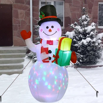 

150cm LED Illuminated Inflatable Snowman Air Pump Inflatable Toys Indoor Outdoor Holiday Christmas New Year Party Ornament Decor