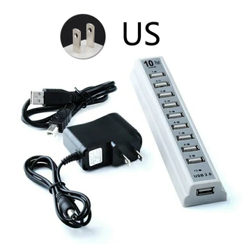 

Charging Strong Compatibility Ethernet Easy Use 10 Port USB Hub Concentrator Powerful Multifunctional Stable High Speed Splitter