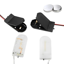 

5PCS Button Cell Battery Holder Storage Box CR2032 Button Battery Storage Box With ON/Off Switch Lead Wires Battery Coin Case
