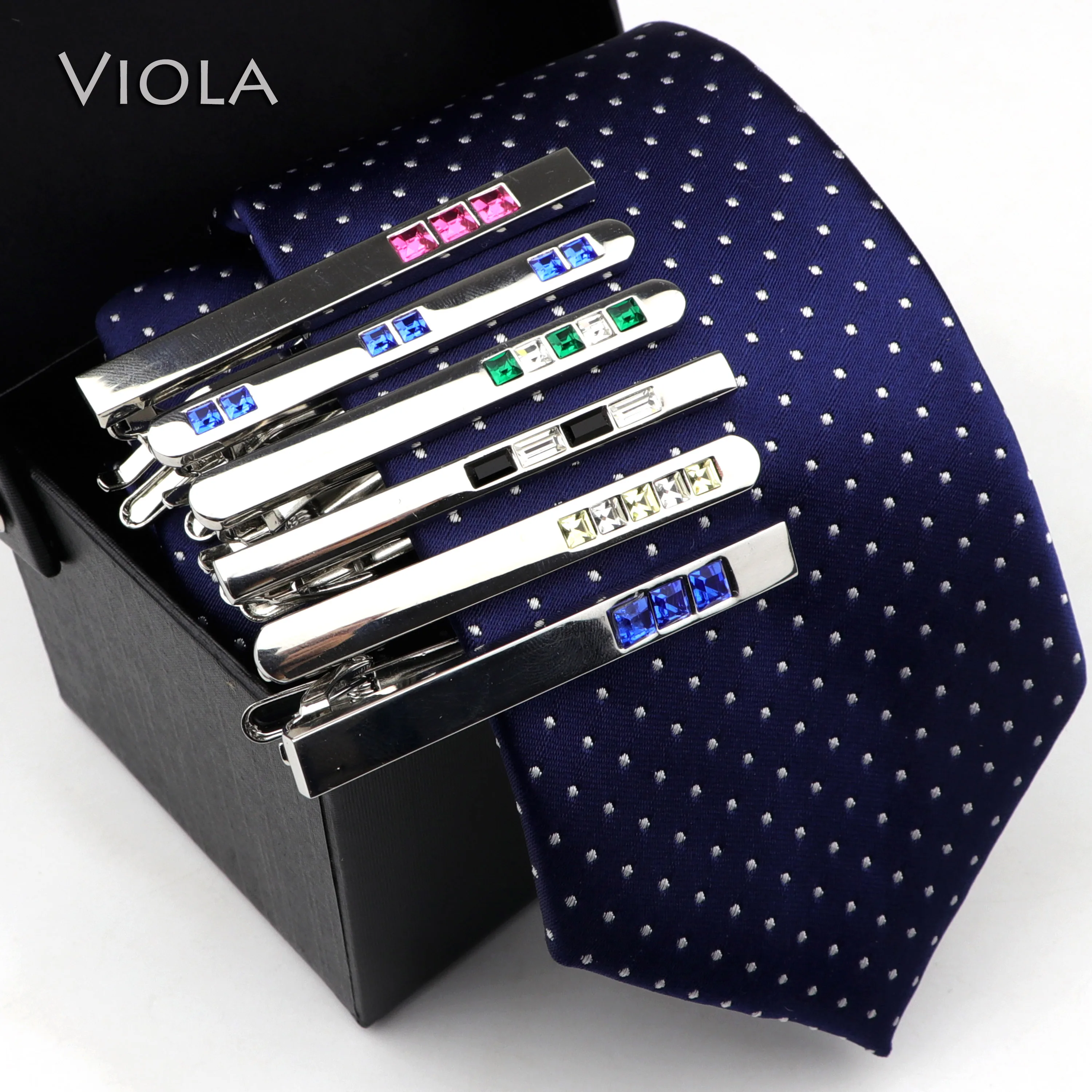 Luxury Men Tie Clip Copper Sliver Metal Colorful Crystal Jewel Male Business Banquet Bar Necktie Clips Clasp Accessories Gift | Украшения и