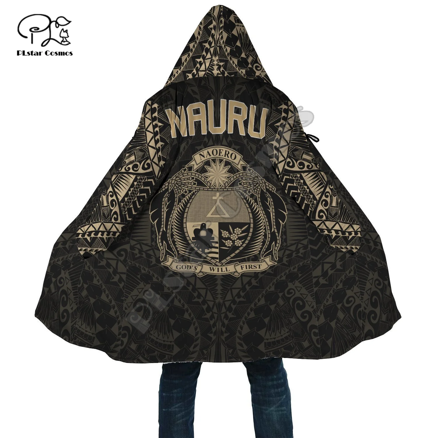NewFashion Tahiti Narur Tonga Polynesia Tribal Culture Retro Tattoo Men/Women 3DPrint Streetwear Winter Coat Fleece Hood Cloak 1