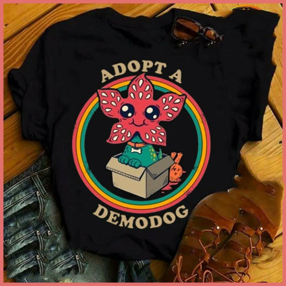 

Adopt A Demodog T Shirt Friends Don't Lie Dog Lovers Tee T-Shirt Unisex S-5xl Hip-Hop Tee Shirt