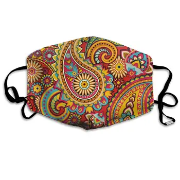 

Mouth Mask Floral Paisley Print Masks - Breathable Adjustable Windproof Mouth-Muffle, Camping Running for Women and Men
