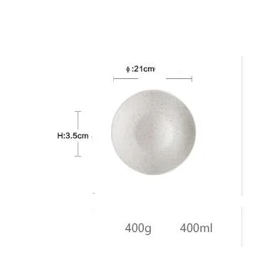 21 CM Plate 1 шт., Керамическая пиала для риса в скандинавском стиле, плоская круглая тарелка, тарелка для дома, тарелка, тарелка, посуда - Цвет: 21 CM Plate