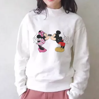 

2019 CACCWD Women's Mouse And Playground Duck Print Loose Casual Sweater Round Neck Long Sleeve Pullover Women's Sweater.