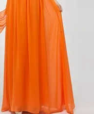 Robe de soiree vestidos плюс размер женское торжественное платье шифоновое элегантное короткое платье с v-образным вырезом для выпускного вечера Новое поступление вечеринок W1180 - Цвет: orange