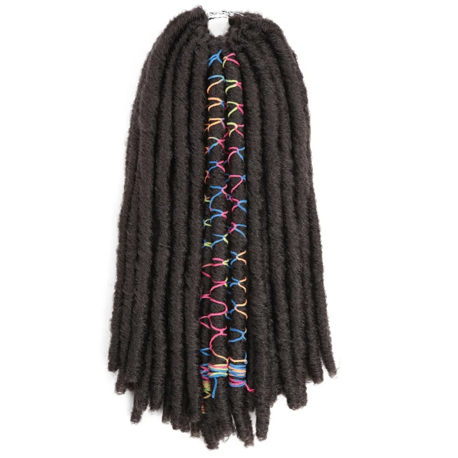 Золотая красавица 1" Длинные Faux locs синтетические плетеные волосы для наращивания мягкие крючком косы волосы с цветными линиями дреды стили - Цвет: #4