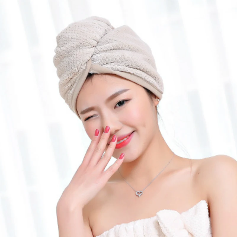 

Microfiber Fleece Fabric Women Hair Towel Bathroom Absorbent Quick-drying Bath Towel Hair Dry Cap Cover Salon Towel 23*60cm