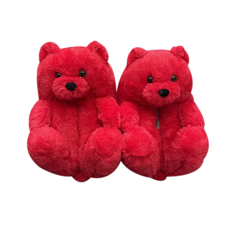 Chaussons En Peluche Ours En Peluche Kawaii, Chaussures Confortables À  Enfiler À Bout Fermé, Chaussons D'hiver Chauds Pour La Maison - Temu France