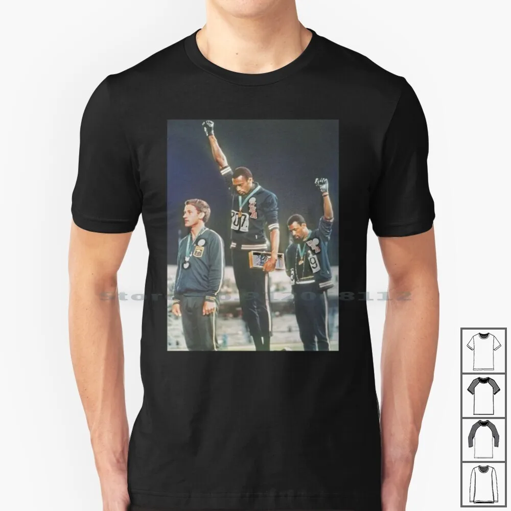 John Carlo T-Shirt T Shirt 100% Cotone John Carlo 1968 Black Power Salute Tommie Smith John Carlo Black Power Black Fist
