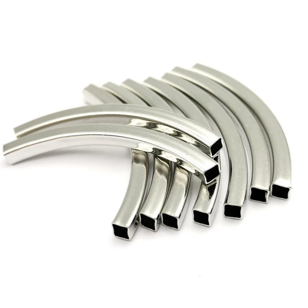 20 шт 50 мм Φ отверстие посеребренное покрытие латунные квадратные изогнутые