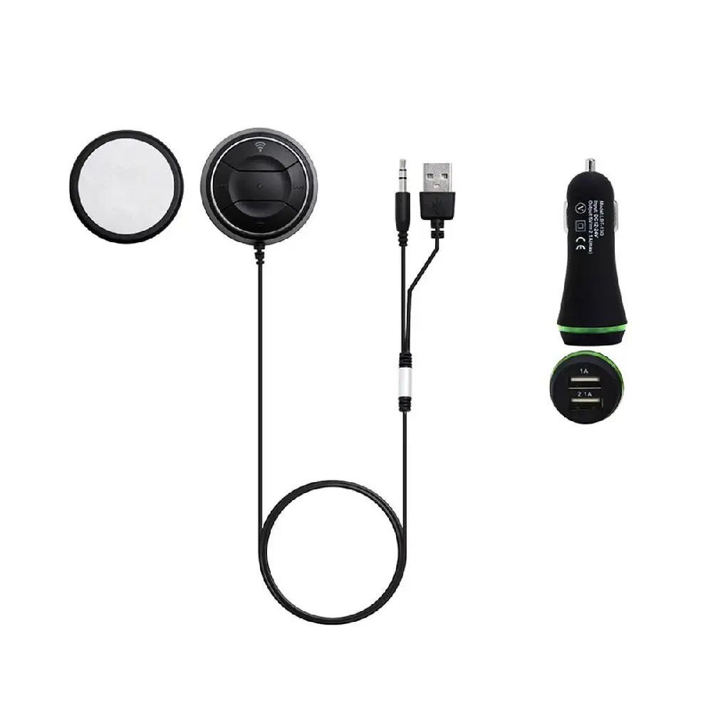JRBC01 Bluetooth 4,0 Hands Free автомобильный комплект с функцией NFC+ 3,5 мм вспомогательный приемник Музыка Aux Громкая связь 2.1A USB Автомобильное зарядное устройство r20