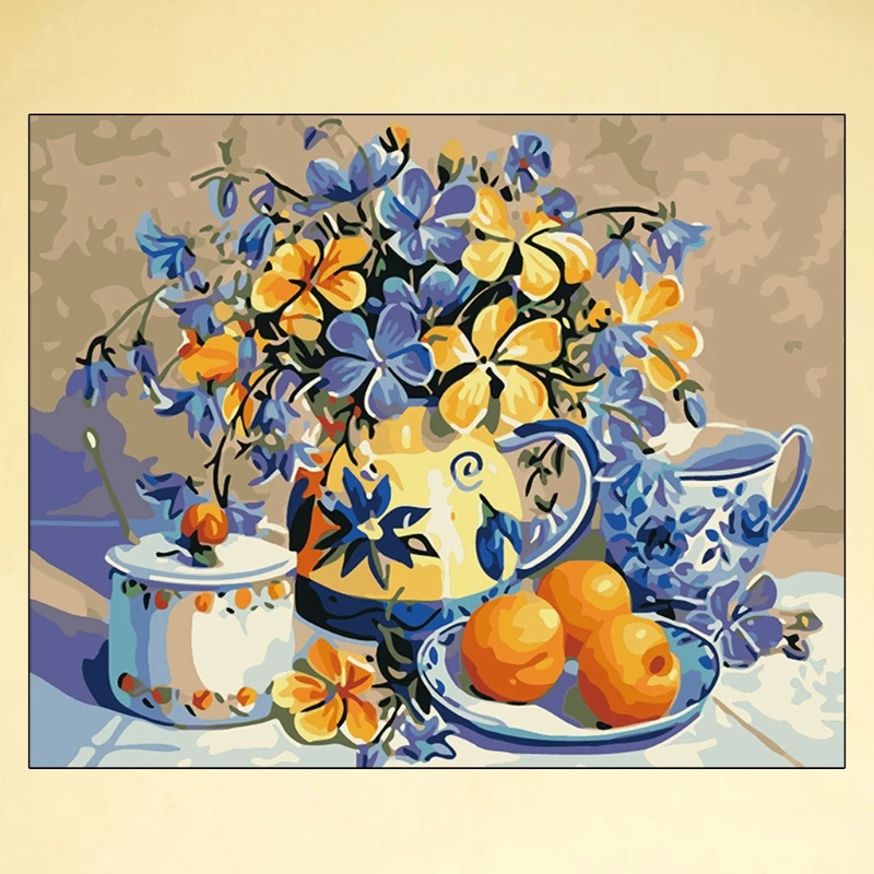 

Pansy DIY Digital Oil Painting Paint By Number Canvas Room Home Decor No Frame
