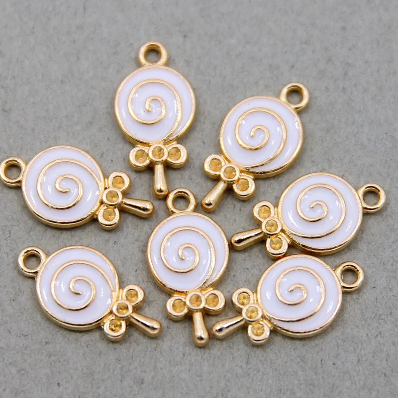 Enamel Candy Lollipop Charms for DIY Jewelry Making - Set of 10