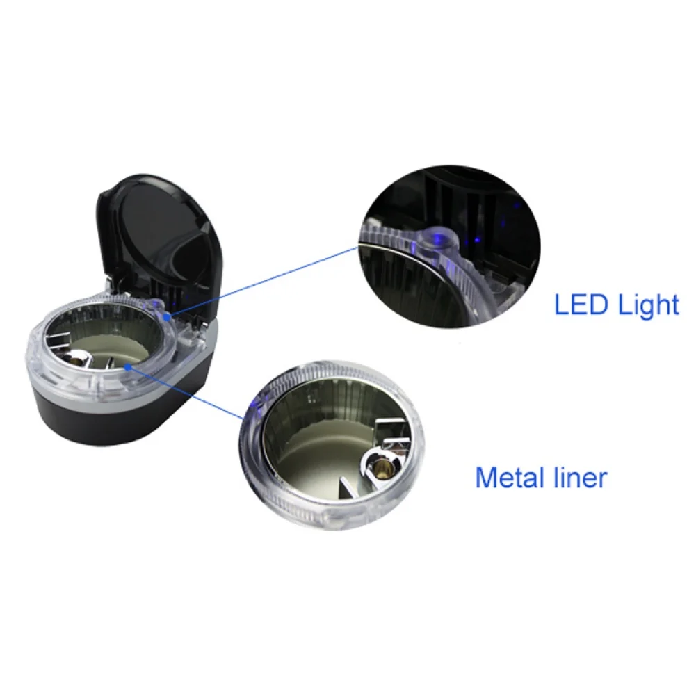 Detachable Car Vehicle Cigaret Ashtray Smoke Ash Holder Cup with LED Light Car Accessories Interior
