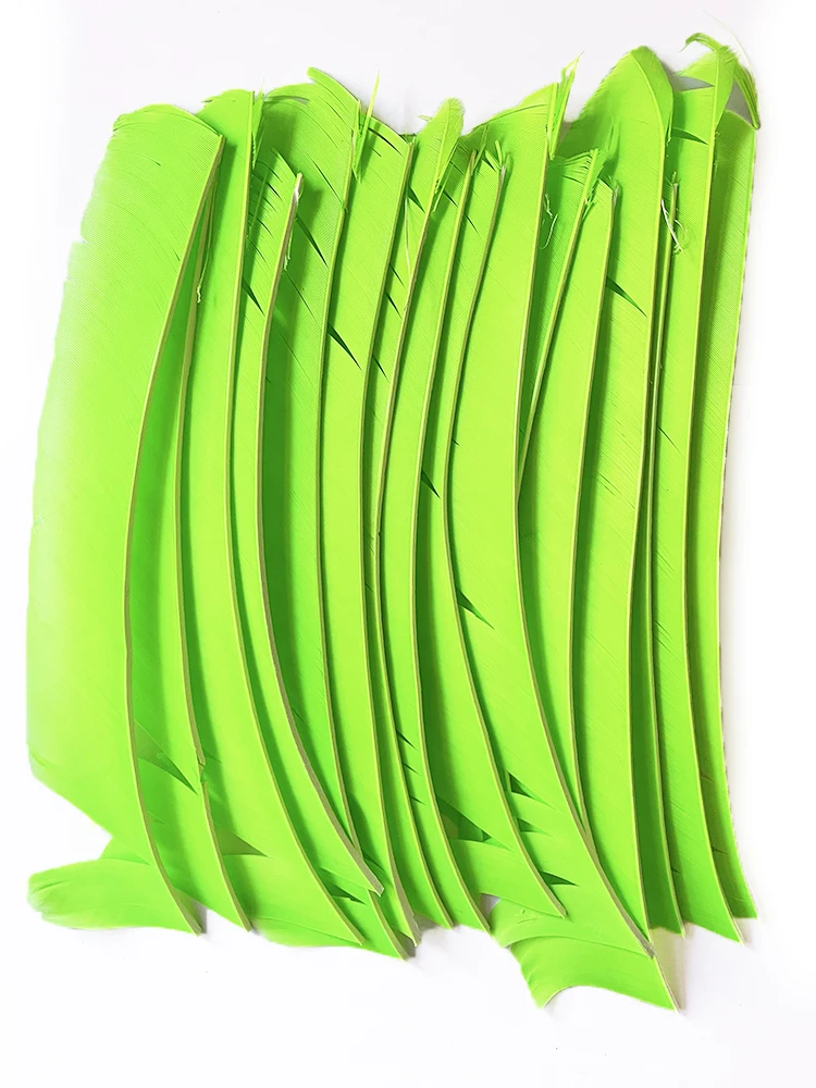 LW 25 Pcs Turkey Full Length Feathers Fletching for Archery Arrow Spiral Twist Wrap Feathers 7-10inch Flu-Flu Arrows Left Wing 3