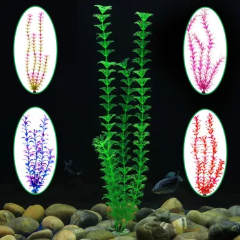 

3pcs Large Aquatic Fish Tank Landscape Aquarium Decor Multiple Colour Artificial Plastic Water Grass Weed Plant Ornament