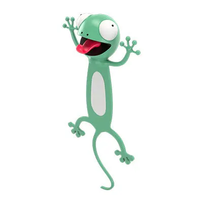 Креативные 3D Мультяшные милые животные закладки милый Кот ПВХ закладки забавные школьные канцелярские принадлежности для детей подарок - Цвет: Gecko