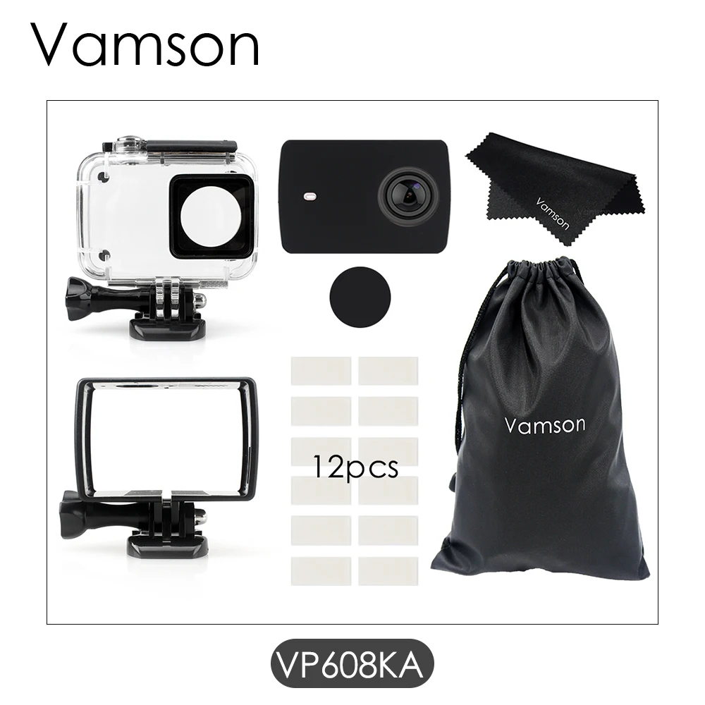 Vamson для Yi 4 k/yi 4k+/yi lite 40m водонепроницаемый чехол Защитный корпус чехол для дайвинга для Xiaomi для Yi 2 4K Спортивная камера 2 VP608K - Цвет: VP608KA