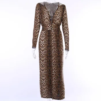 

Leopard Print long Hoodie Long Sleeve Long Outwear Cloak trench coat ropa mujer roupas feminina manteau women clothes 2020