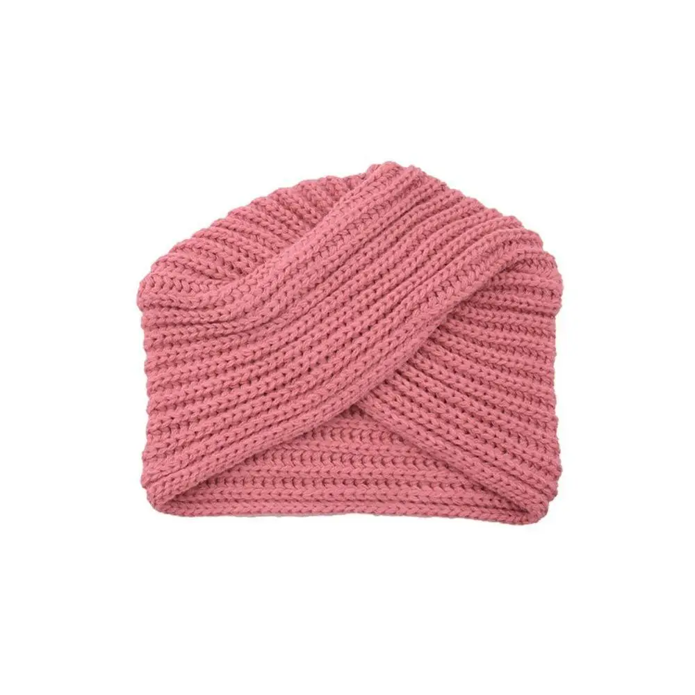 pink Вязанная Весенняя зимняя шапка, Женская фетровая шапка, Женский тюрбан, головной убор, шапки для женщин, крученая головная шапка, шапка для девочек, Croceht Beanies - Цвет: pink